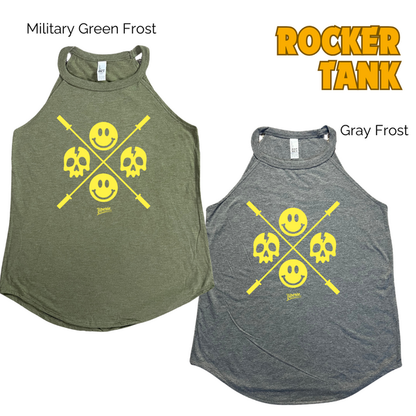 Happy skulls tank - Barbel skull emoji tank - Liberte Lifestyles Fitness tanks