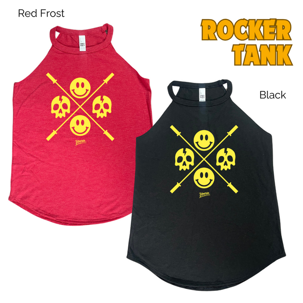 Happy skulls tank - Barbel skull emoji tank - Liberte Lifestyles Fitness tanks