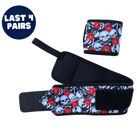 Hibiscus Skulls Print Wrist Wraps - FINAL SALE