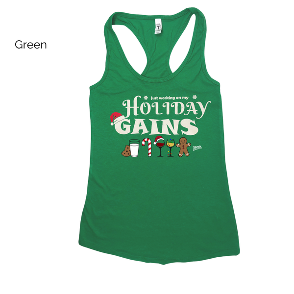 Holiday Gains Racerback Tank - Green - FINAL SALE