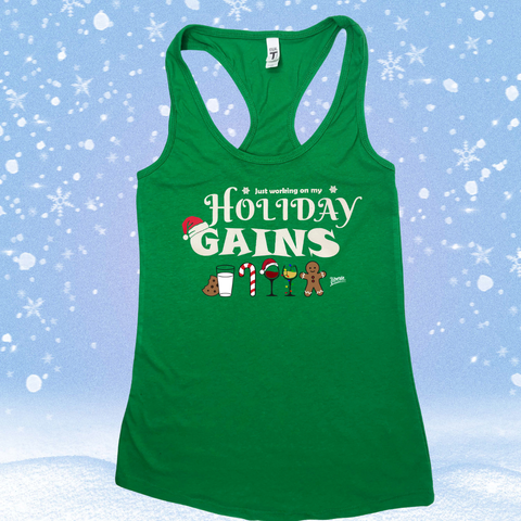Holiday Gains Racerback Tank - Green - FINAL SALE
