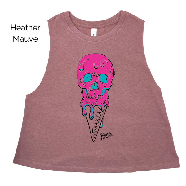 Ice-scream ice cream skull crop tank - Liberte Lifestyles tank