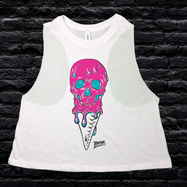 Ice-scream ice cream skull crop tank - Liberte Lifestyles tank