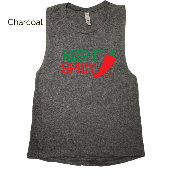 Keep it spicy workout muscle tank - crossfit spicy workout tank - Liberte Lifestyles Gym Fitness apparel & accessories