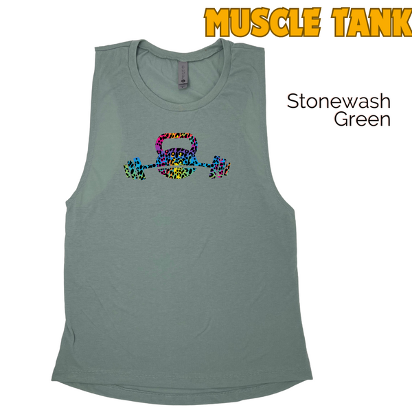 Kettlebell Muscle Tank - Stonewash Green - FINAL SALE