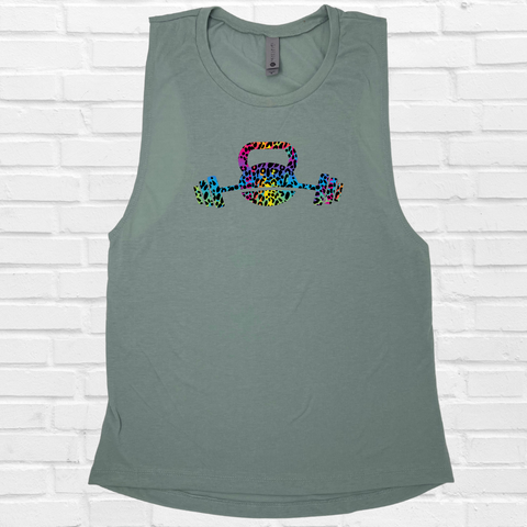 Kettlebell Muscle Tank - Stonewash Green - FINAL SALE