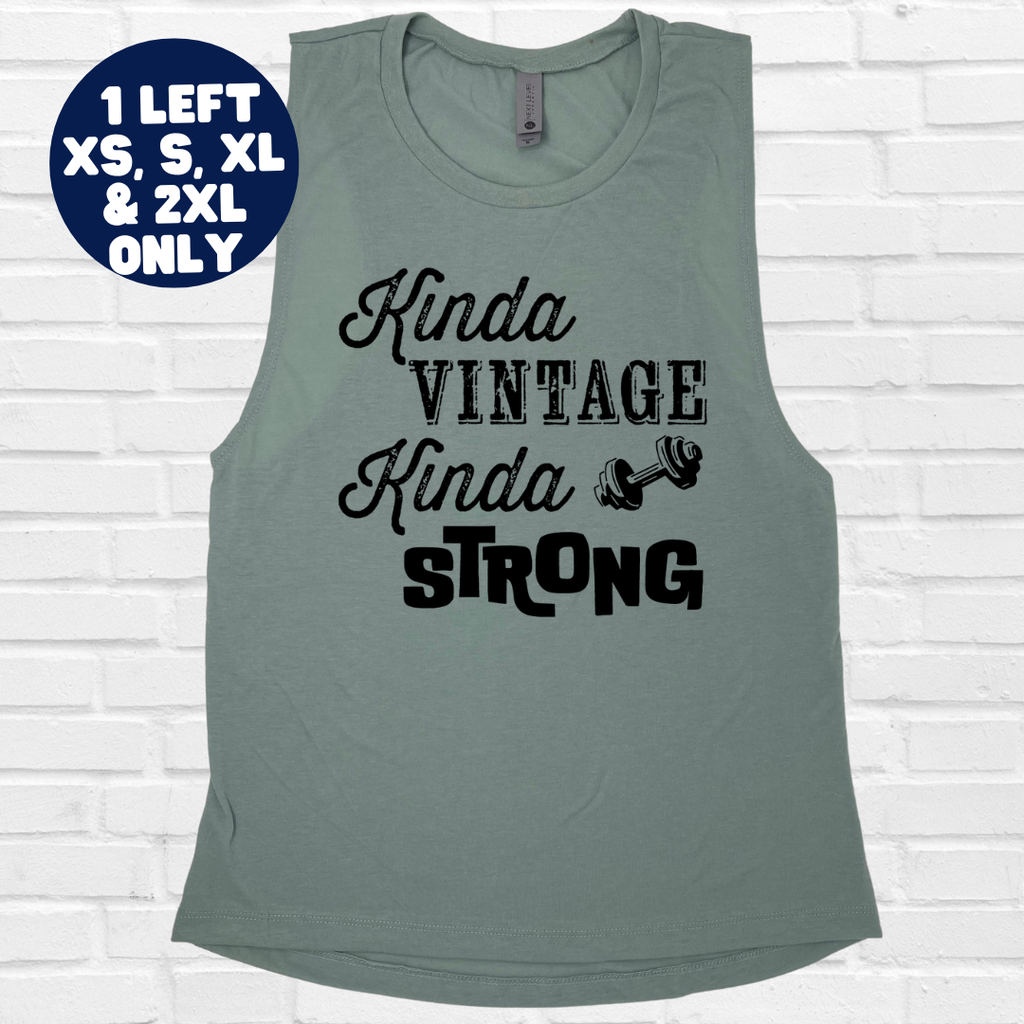 Kinda Vintage Muscle Tank - Stonewash Green - FINAL SALE - XS, S, XL & 2XL ONLY