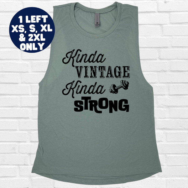 Kinda Vintage Muscle Tank - Stonewash Green - FINAL SALE - XS, S, XL & 2XL ONLY