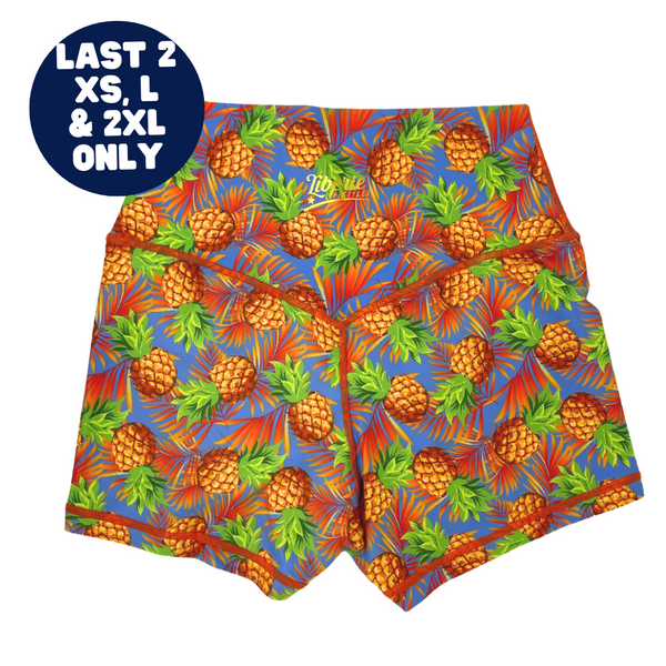 Paradise Pineapple 3" Sporty Shorts - FINAL SALE - XS, L & 2XL only