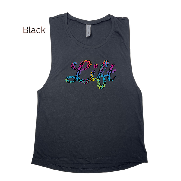 Lift Rainbow Leopard Tank - Liberte Lifestyles Fitness Tanks and Tees