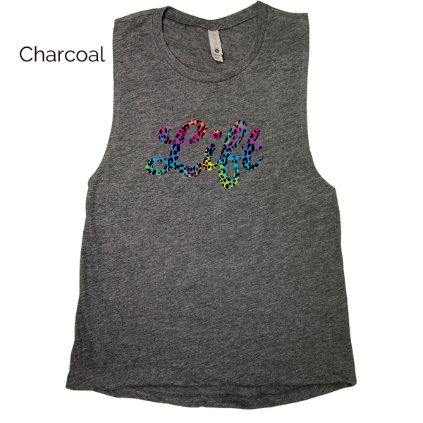 Lift Rainbow Leopard Tank - Liberte Lifestyles Fitness Tanks and Tees