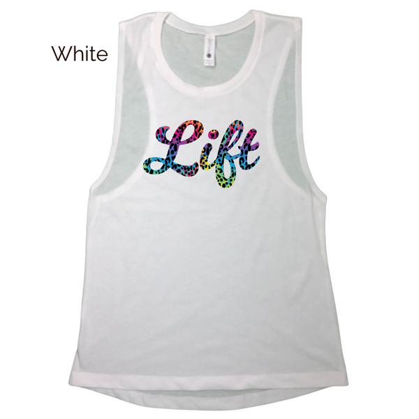 Lift Rainbow Leopard Tank - Liberte Lifestyles Fitness Tanks and Tees