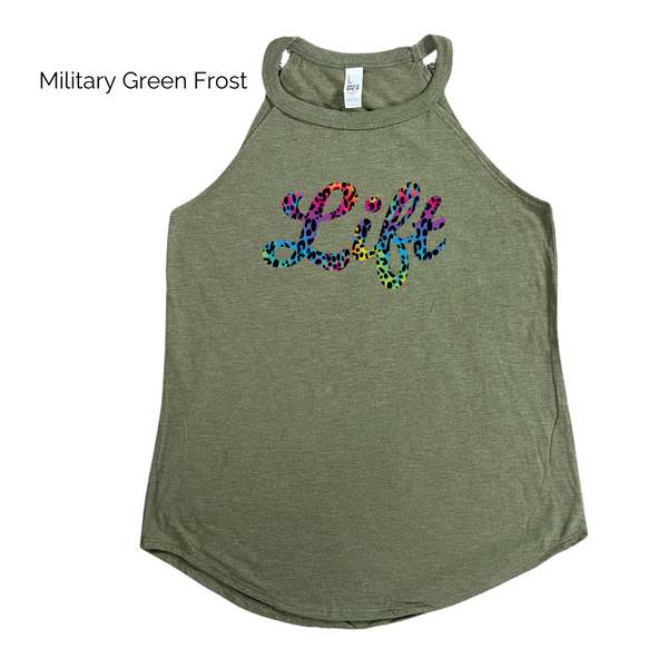 Lift Rainbow Leopard Tank - Liberte Lifestyles Fitness Tanks and Tees