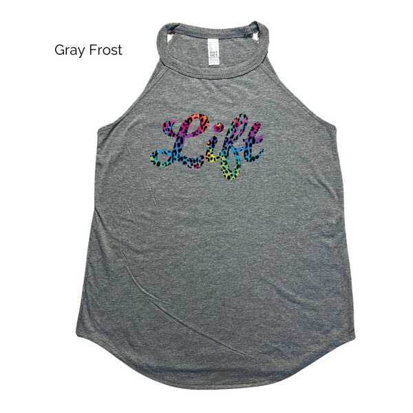 Lift Rainbow Leopard Tank - Liberte Lifestyles Fitness Tanks and Tees