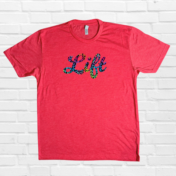 Lift Rainbow Leopard Tee - Liberte Lifestyles fitness apparel