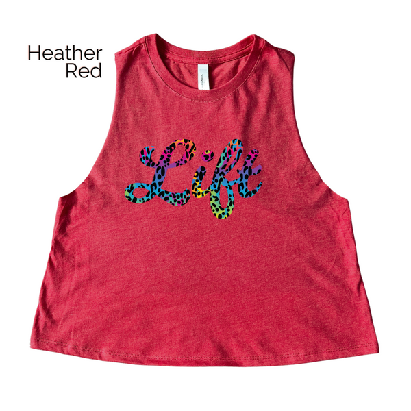 Lift Rainbow leopard crop tank - Liberte Lifestyles Fitness Apparel
