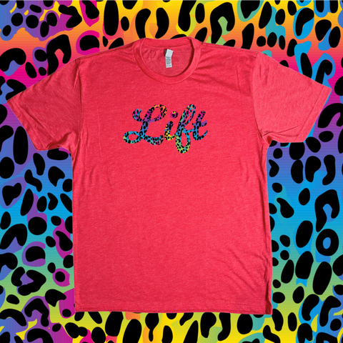 Lift Rainbow Leopard Tee - Liberte Lifestyles fitness apparel