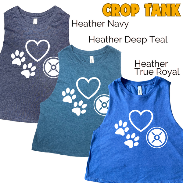 Love dogs and weights crop tank - Liberte Lifestyles Workout tanks