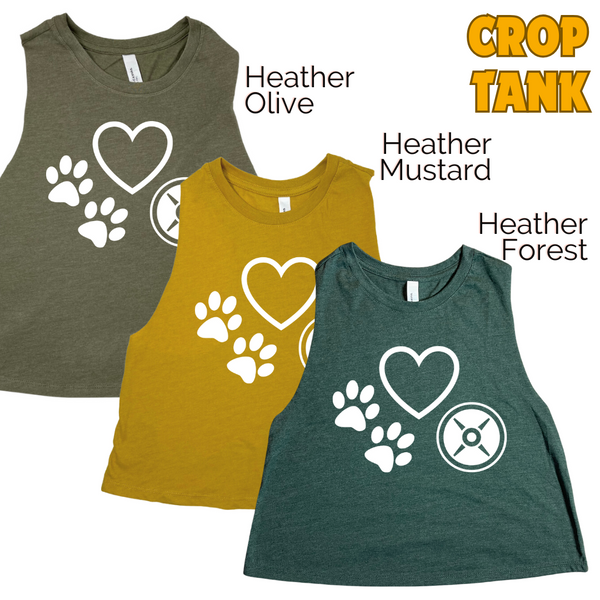 Love dogs and weights crop tank - Liberte Lifestyles Workout tanks