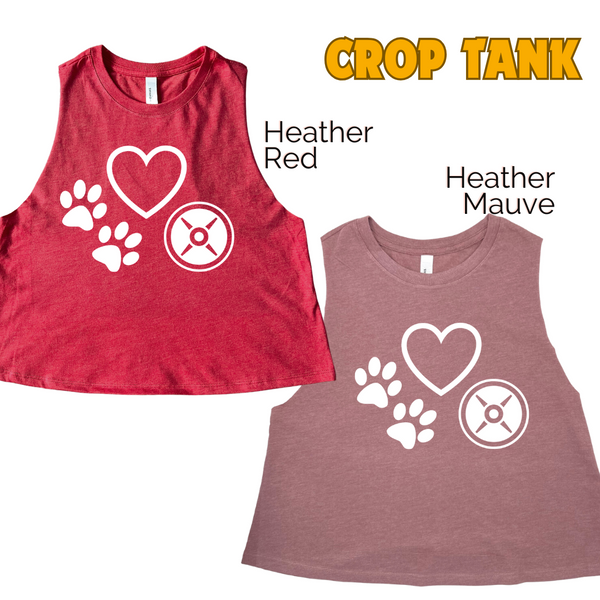 Love dogs and weights crop tank - Liberte Lifestyles Workout tanks