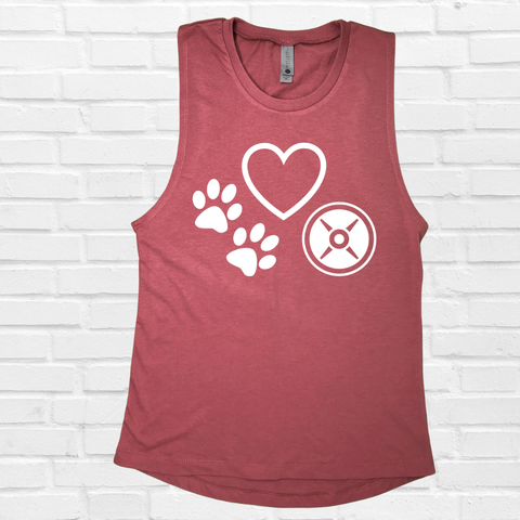 Love Dogs & Weights Muscle Tank - Smoked Paprika - FINAL SALE