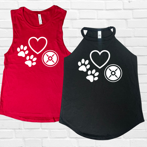 Love dogs and weights tank. dog Lover. Gym lover top - Liberte Lifestyles Workout tanks