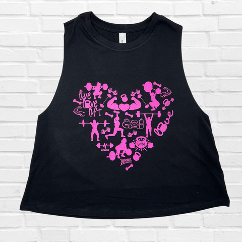 Liberte Lifestyles Gym Fitness Tanks Apparel - valentines day tank - Love my workout Love Lifting 