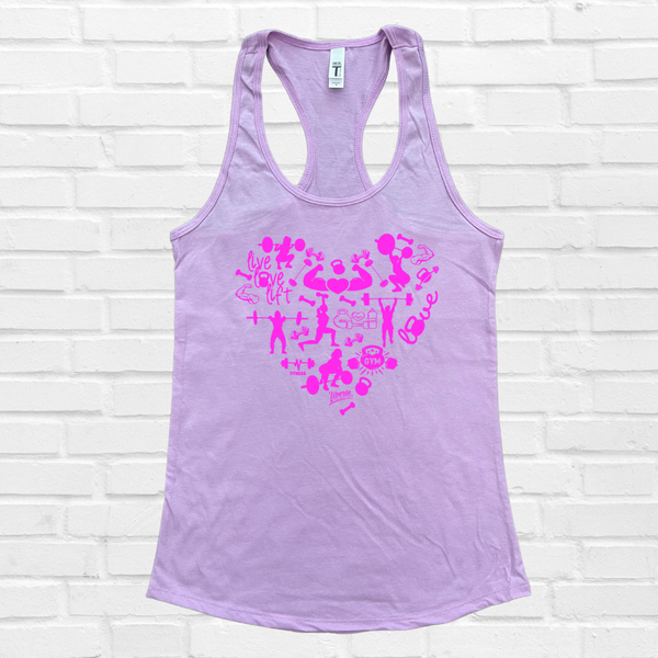 Love my Workout Racerback Tank - Lilac - FINAL SALE