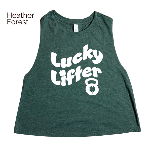 Lucky Lifter Crop Tank - St Patricks Day Crop Workout top - Liberte Lifestyles