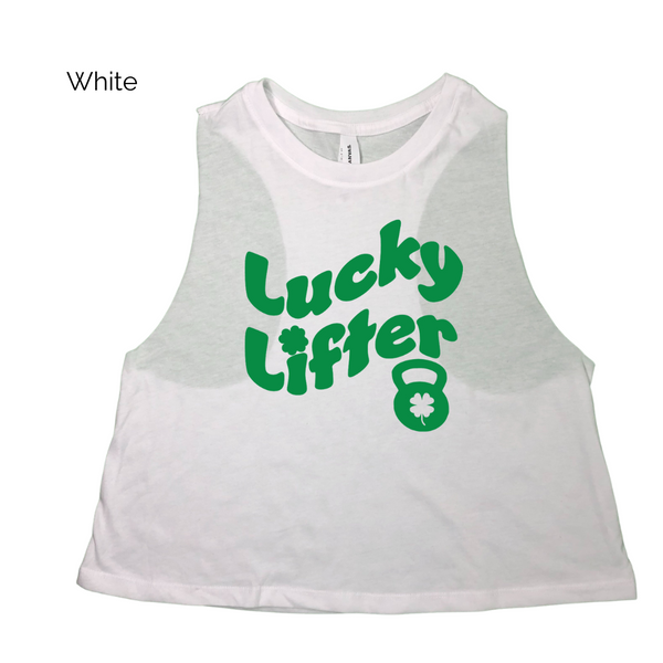Lucky Lifter Crop Tank - St Patricks Day Crop Workout top - Liberte Lifestyles