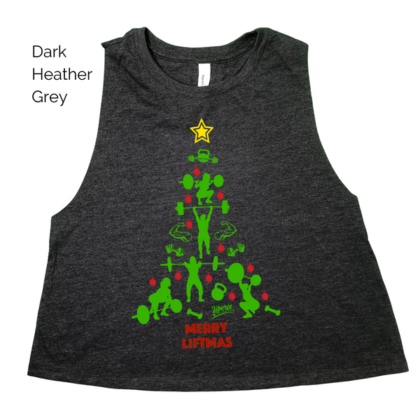 Merry Liftmas Crop Tank - Liberte Lifestyles Holiday workout tanks