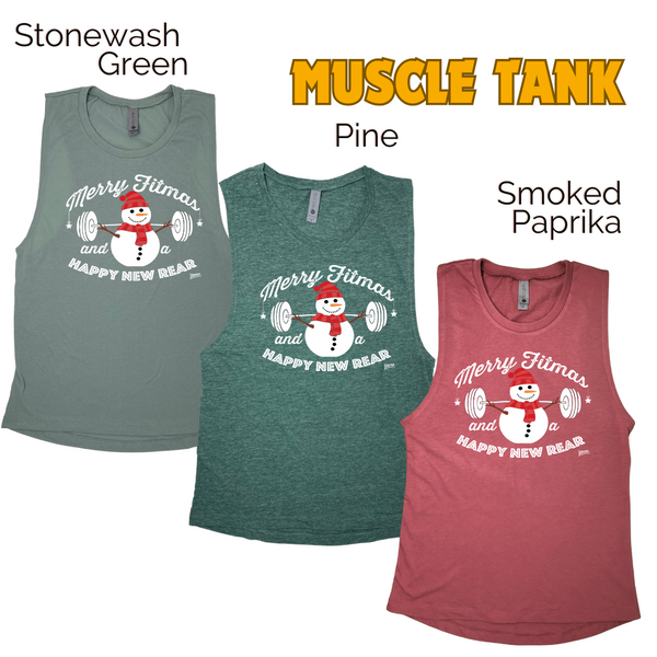 Merry Fitmas and a Happy New Rear Tank - Liberte Lifestyles Christmas workout tanks and apparel