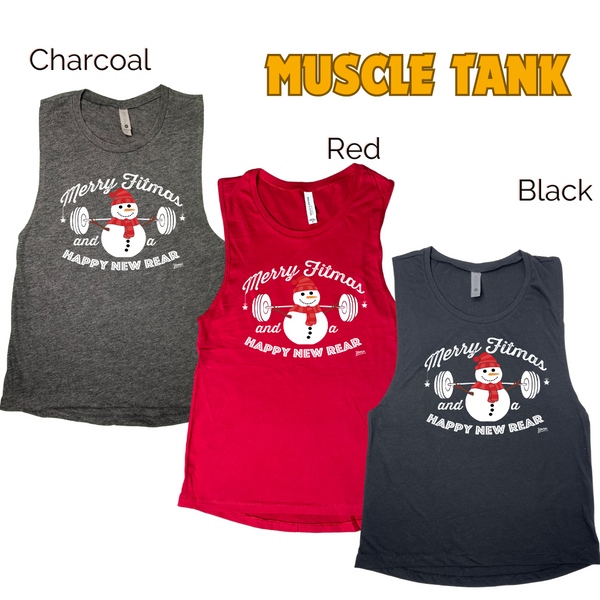 Merry Fitmas and a Happy New Rear Tank - Liberte Lifestyles Christmas workout tanks and apparel