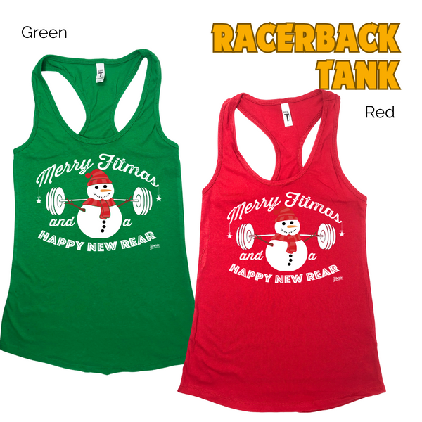 Merry Fitmas and a Happy New Rear Tank - Liberte Lifestyles Christmas workout tanks and apparel