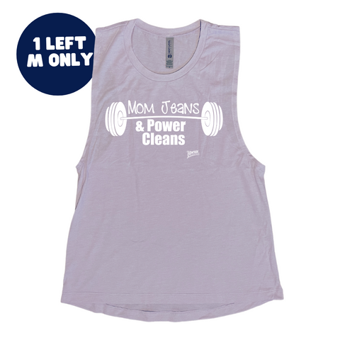 Mom Jeans & Power Cleans Muscle Tank - FINAL SALE - Lavender - M only
