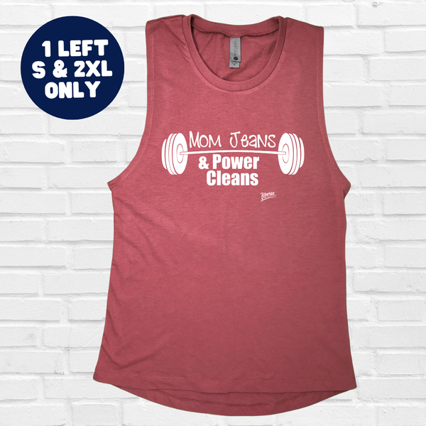 Mom Jeans & Power Cleans Muscle Tank - Smoked Paprika - FINAL SALE - XS, S & 2XL ONLY