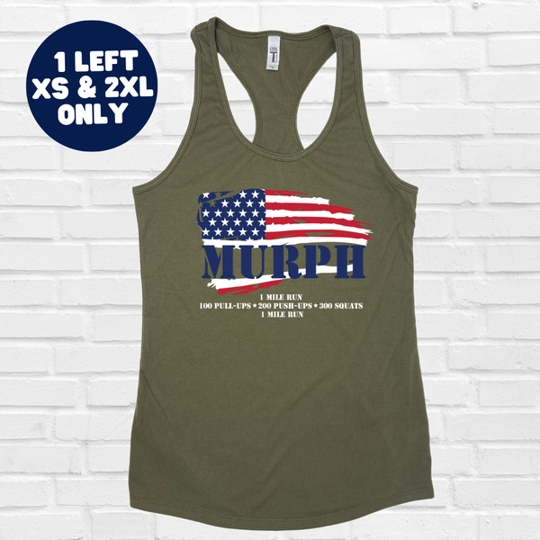 Murph USA Racerback Tank - Military Green - FINAL SALE - XS & 2XL ONLY