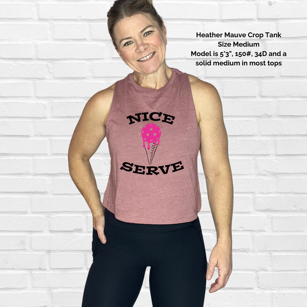 Nice serve pickleball crop tank - Liberte Lifestyles Pickleball tops