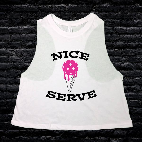 Nice serve pickleball crop tank - Liberte Lifestyles Pickleball tops