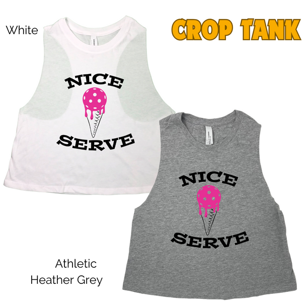 Nice serve pickleball crop tank - Liberte Lifestyles Pickleball tops