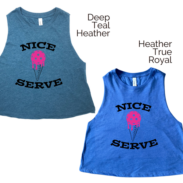 Nice serve pickleball crop tank - Liberte Lifestyles Pickleball tops