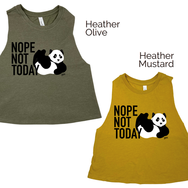 Liberte lifestyles Gym Fitness Apparel & accessories for crossfit weighlifting - Nope not today panda crop tank