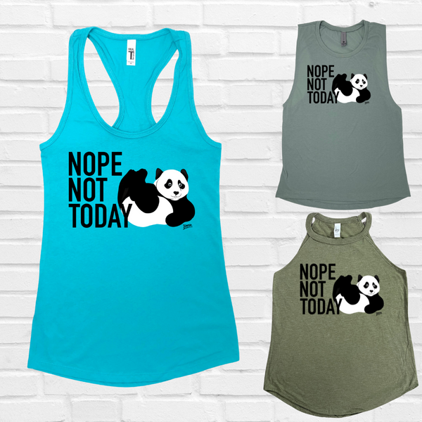 Nope not today tank. Panda tank. Liberte Lifestyles Fitness tanks.