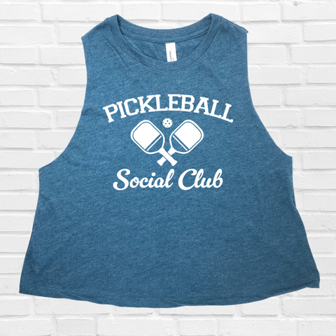 Pickleball social club crop tank  Liberte Lifestyles Pickleball tops