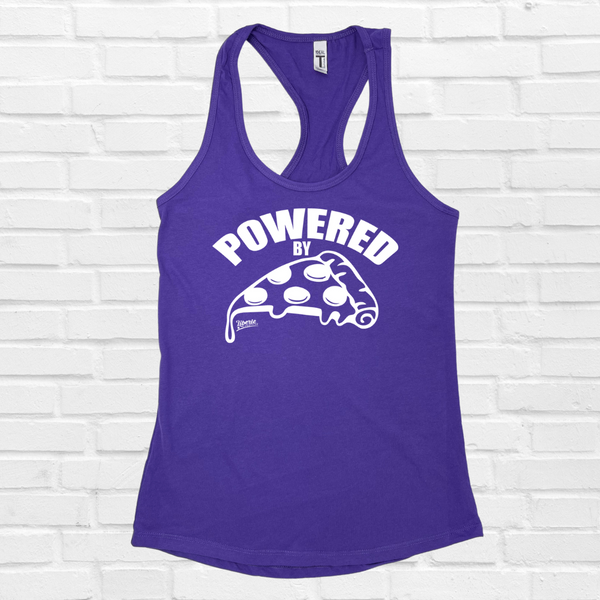 Powered by pizza racerback tank - Liberte Lifestyles Fitness tanks