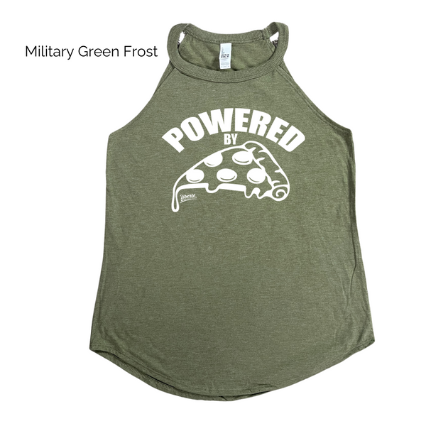 Powered by pizza tank - Liberte Lifestyles Workout tanks