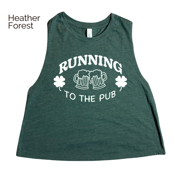 Running to the pub tank. St Patricks Day workout top.