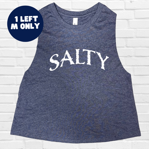 Salty Crop Tank  - Heather Navy - FINAL SALE - M only