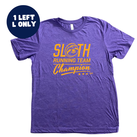 Sloth Running Team Champion Tee - Purple - L only
