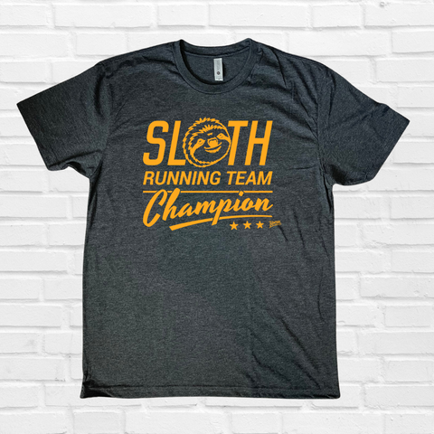 Sloth running team champion tee - funny running shirt - Liberte Lifestyles Fitness Tshirts